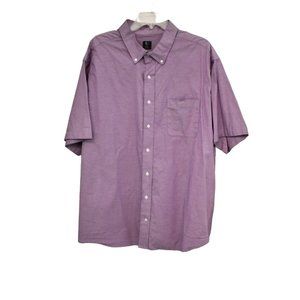 Men's G.S Easy Stretch Lavendar Purple Short Sleeve Button Down Shirt Size 18.5